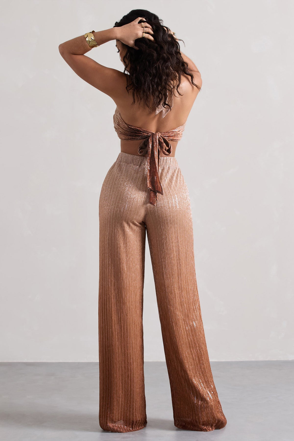 Connection | Pantalon doré métallique