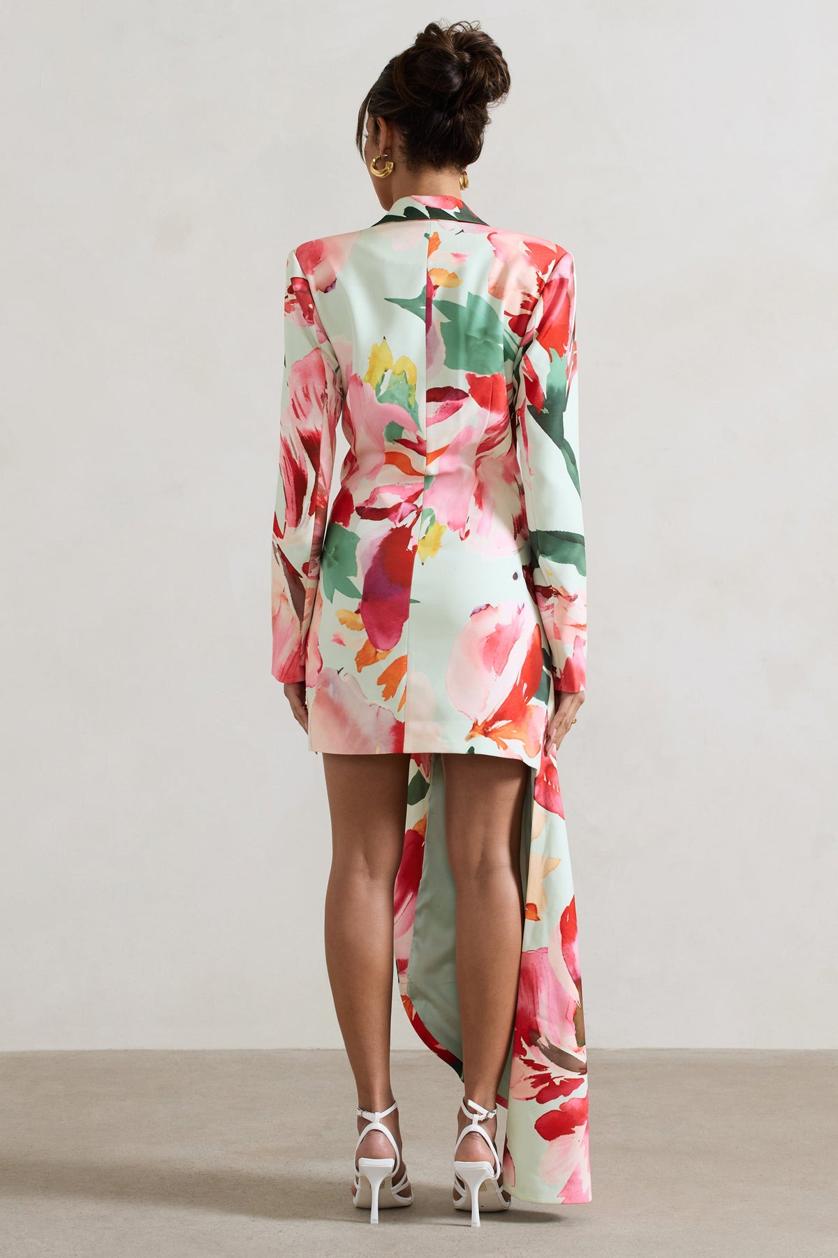 Spiral | Mini-robe tailleur florale longueur asymétrique