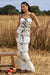 Summer Breeze | Robe longue blanche à bretelles avec volants et fronces