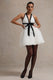 Eclair | Mini-Robe Décolletée Noir et Blanc avec Jupe en Tulle