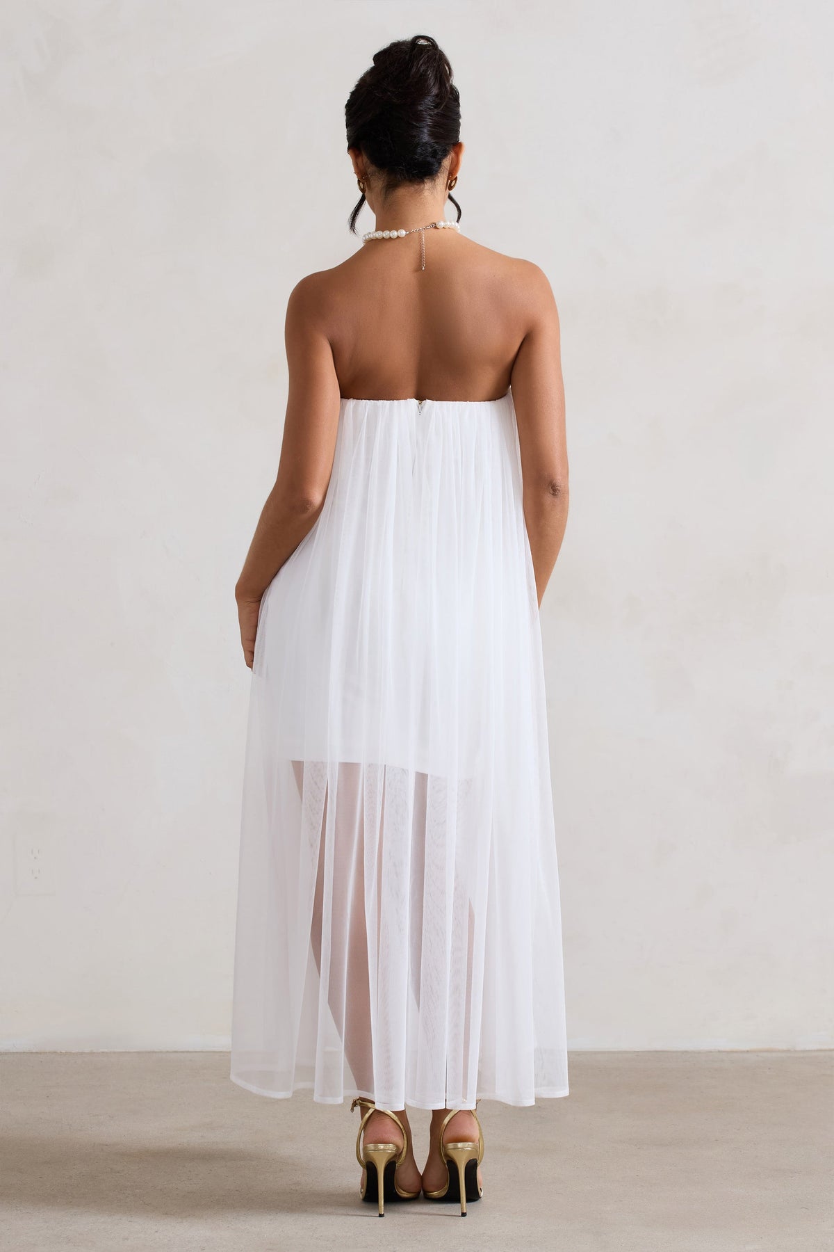 Dreamland | Robe Mini Bustier Ivoire avec Superposition de Tulle