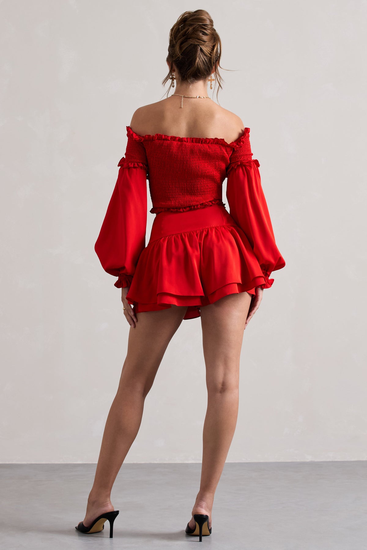 Rossana | Short rouge à volants