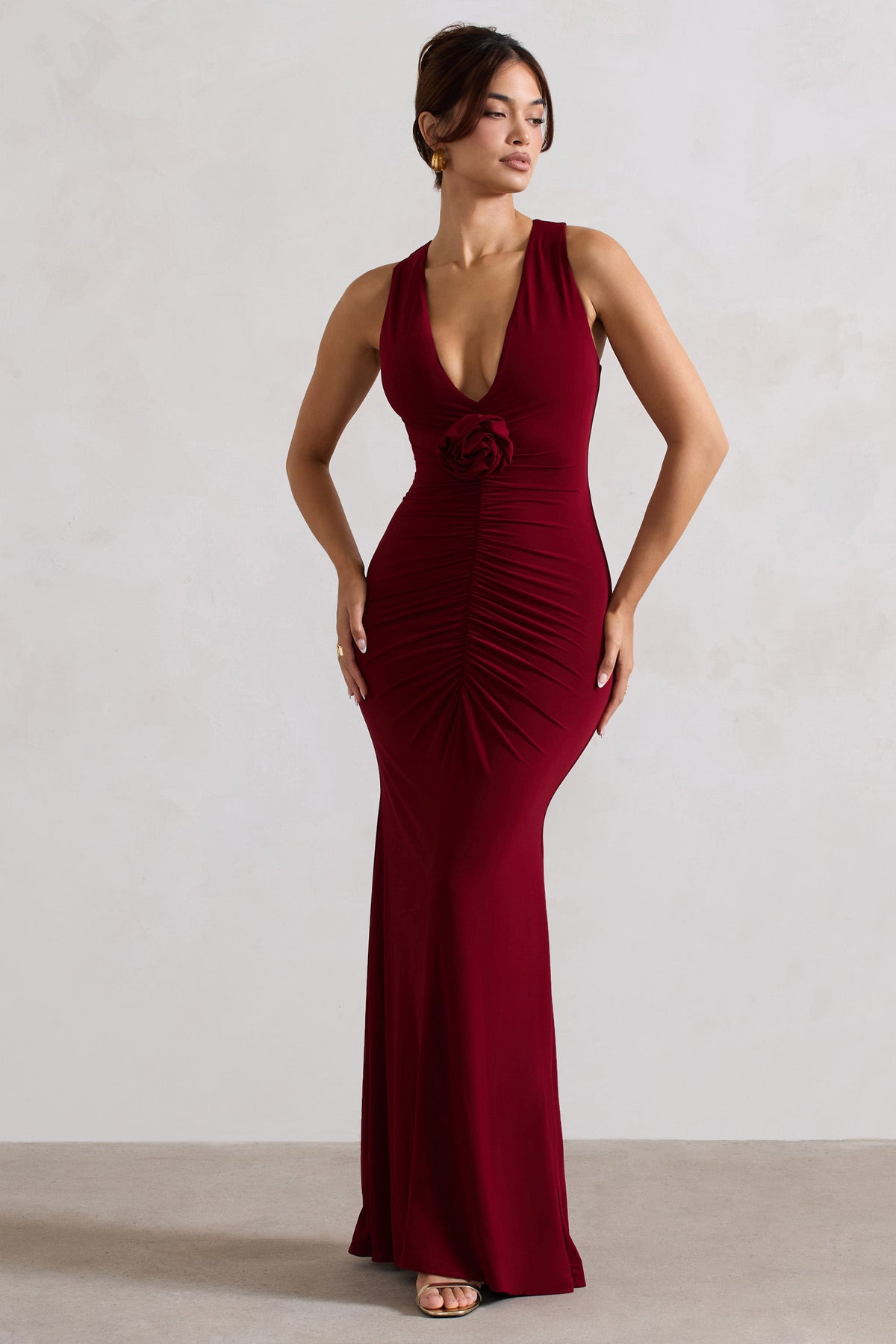 Robe longue rouge bordeaux cheap