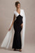 Grace Kelly | Robe longue noir et blanc à décolleté plongeant avec manches cape