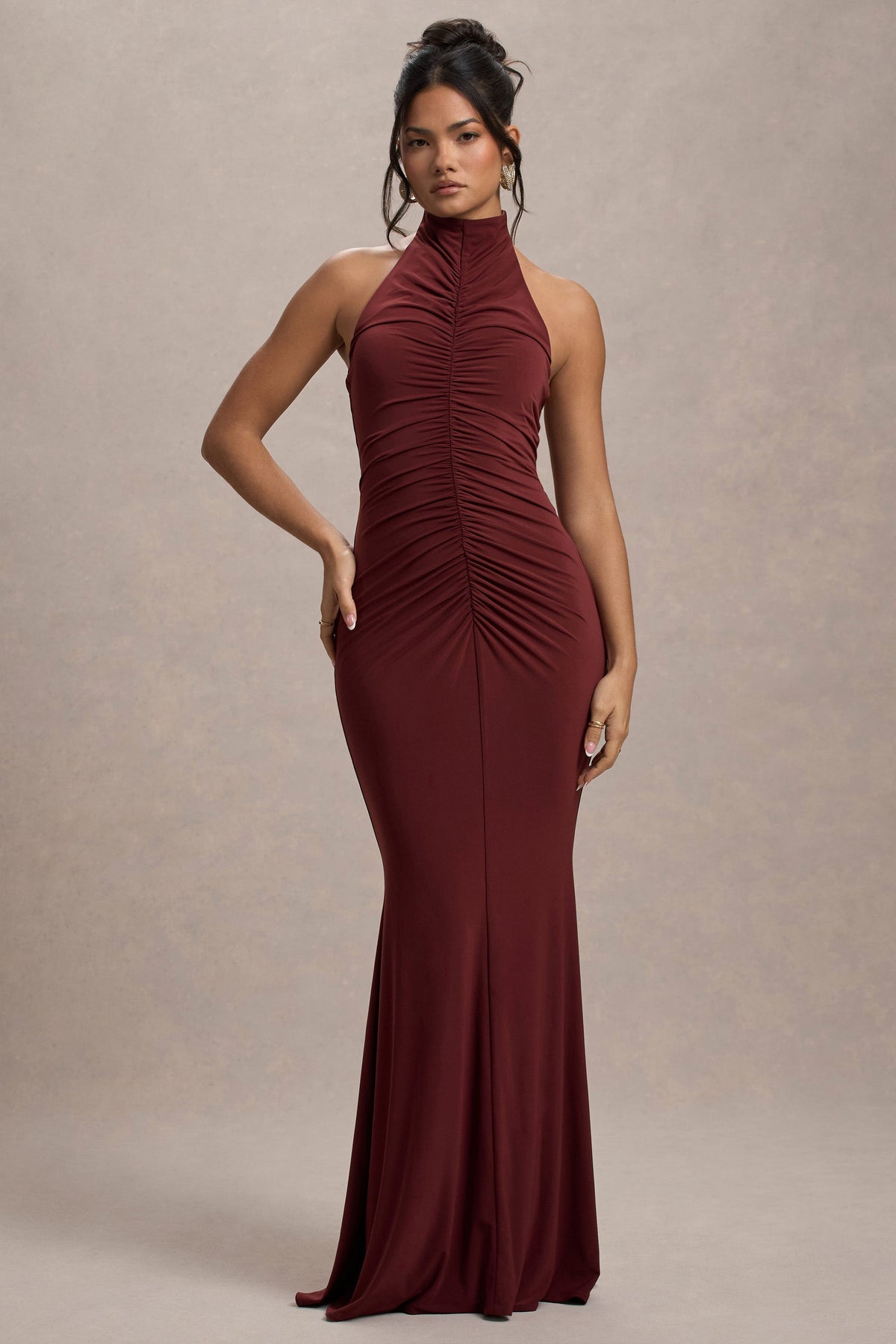 WB_HR_CL135346101-AriettaPortHigh-NeckRuchedFishtailMaxiDress0