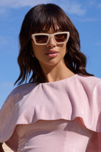 Fairfax | Lunettes de soleil carrées marron et ivoire