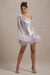 Free Soul | Robe Mini à Une Épaule en Sequins Lilas avec Garniture de Plumes