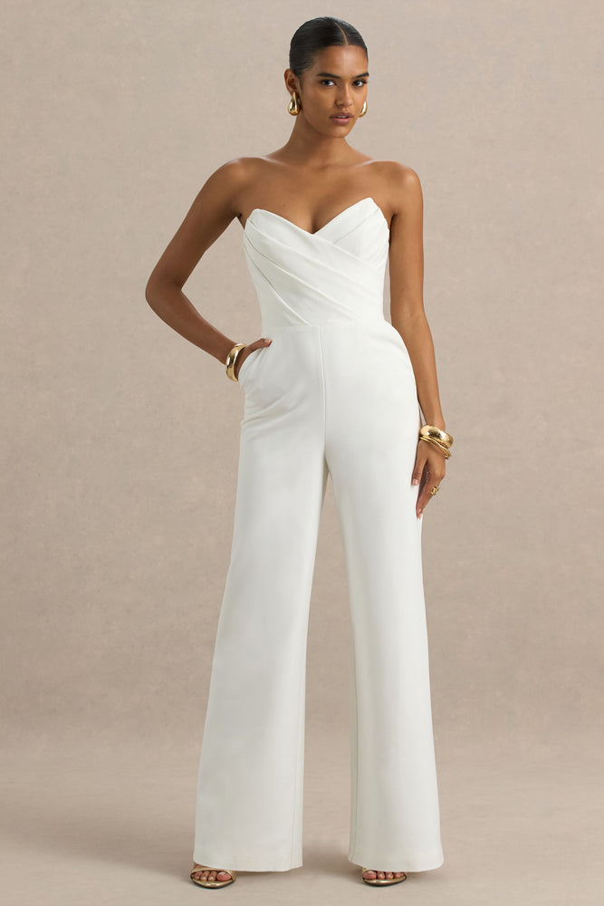 Dainty – Combinaison blanche à décolleté en cœur Combinaisons mariage The Wedding Explorer