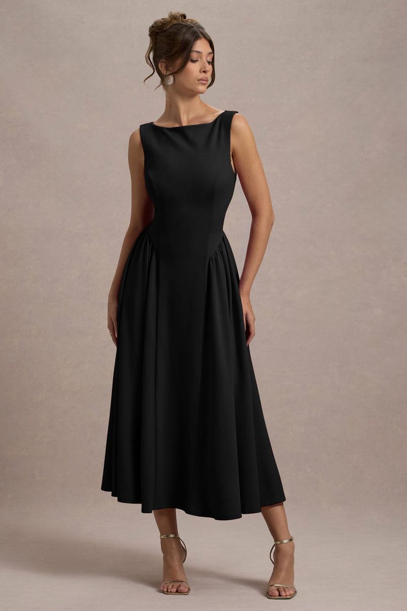 Robe Noire London Times Taille 12P - Occasion Très Bon État - Parfaite Pour Soirée Ou Bureau