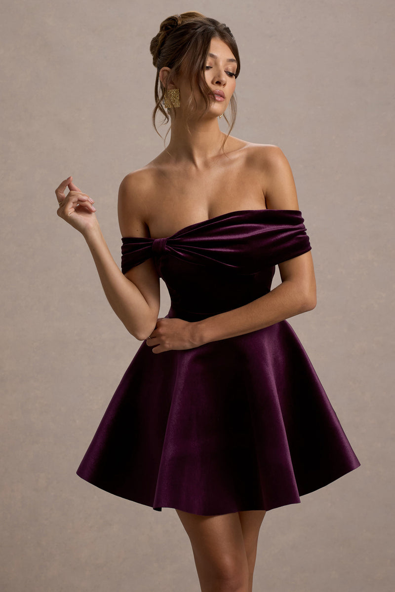 Robe patineuse violette vintage des années 90, haut floral pur Robe patineuse violette vintage des années 90, haut floral pur