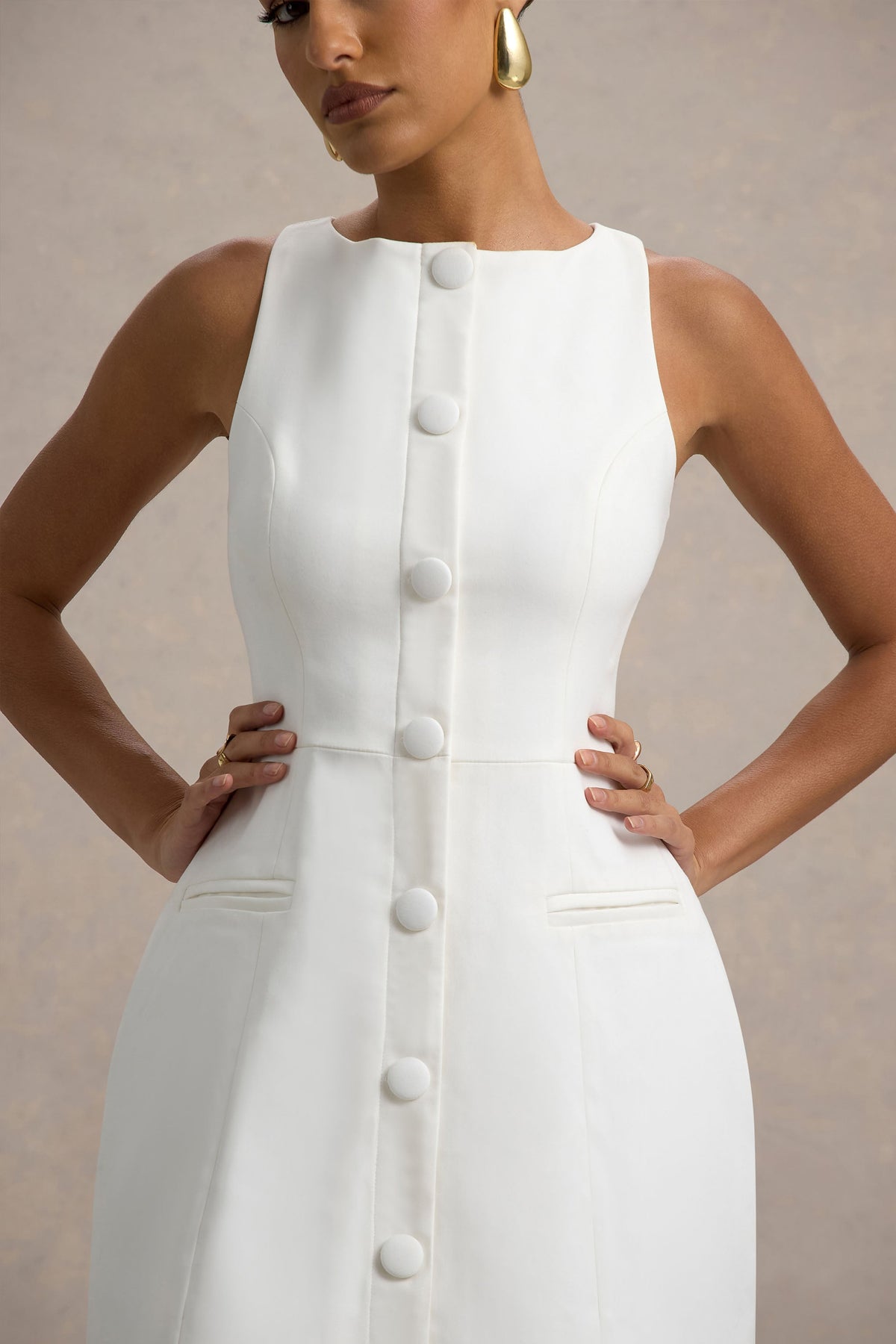 Miss Selfridge Petite - Robe blazer sans manches - Ivoire Miss Selfridge Petite - Robe blazer sans manches - Ivoire