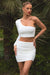 Step Out | Mini jupe blanche froncee ouverte